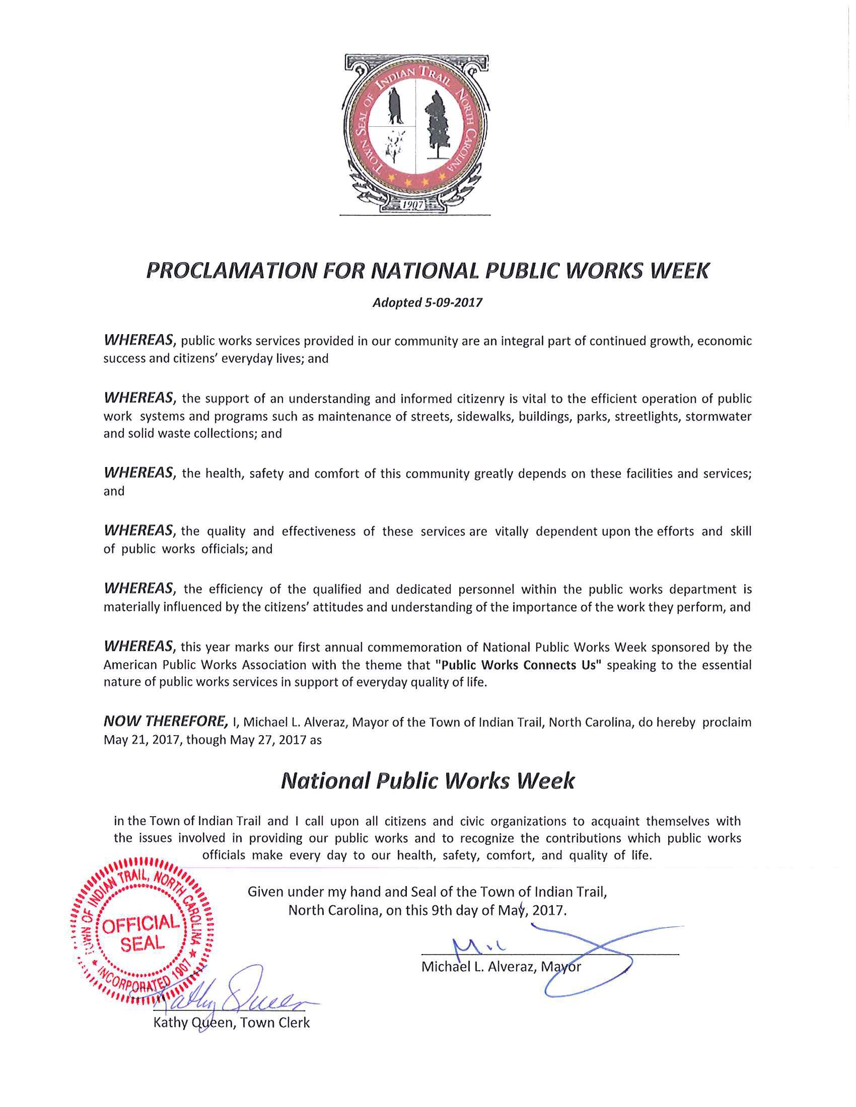 National Public Works Week Proclamation