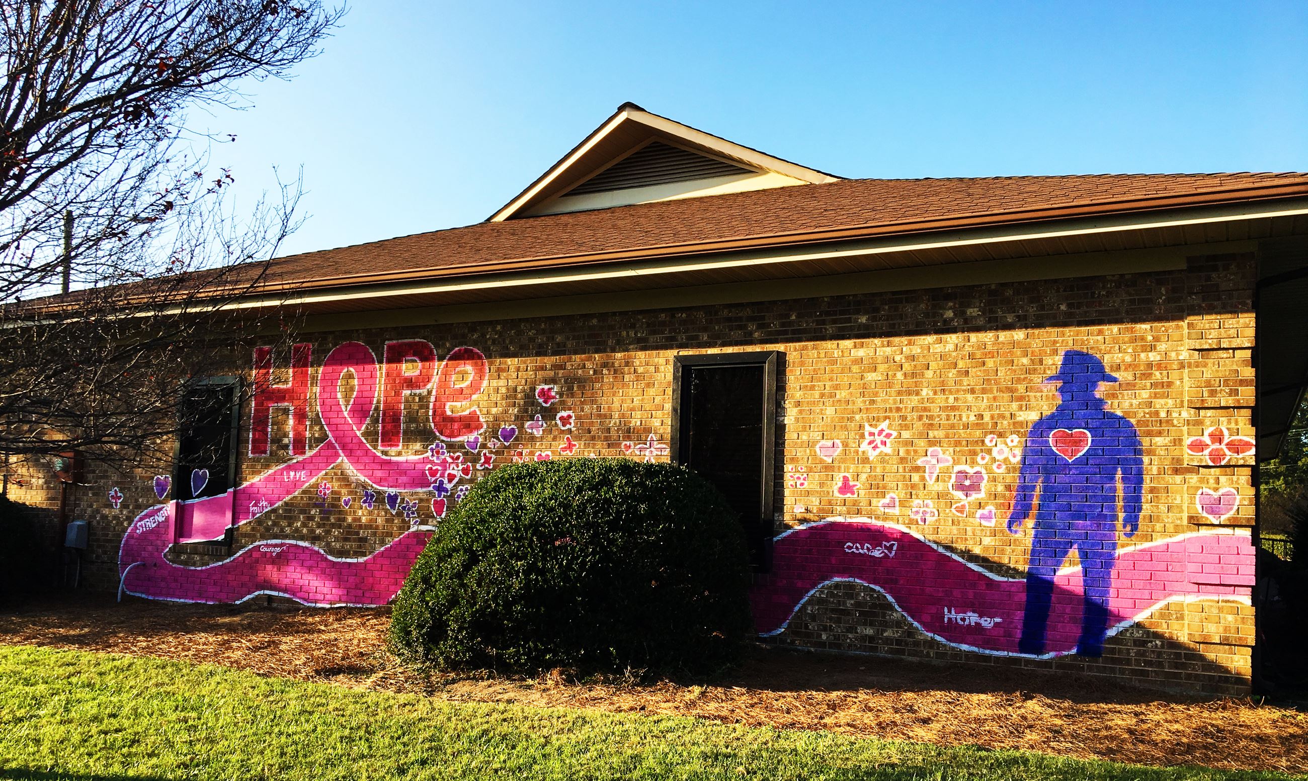 A breast cancer awareness mural 