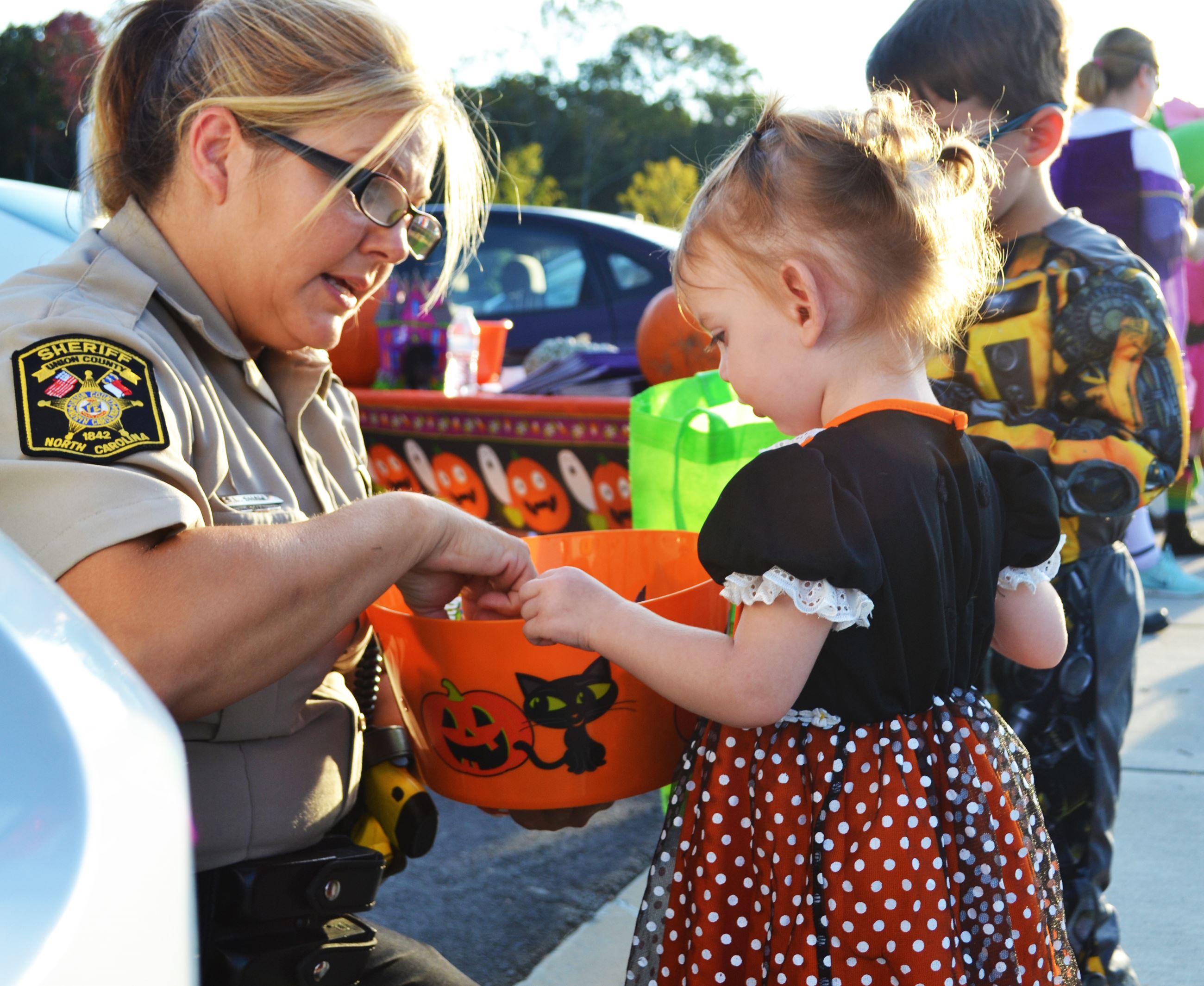 A child getting candy