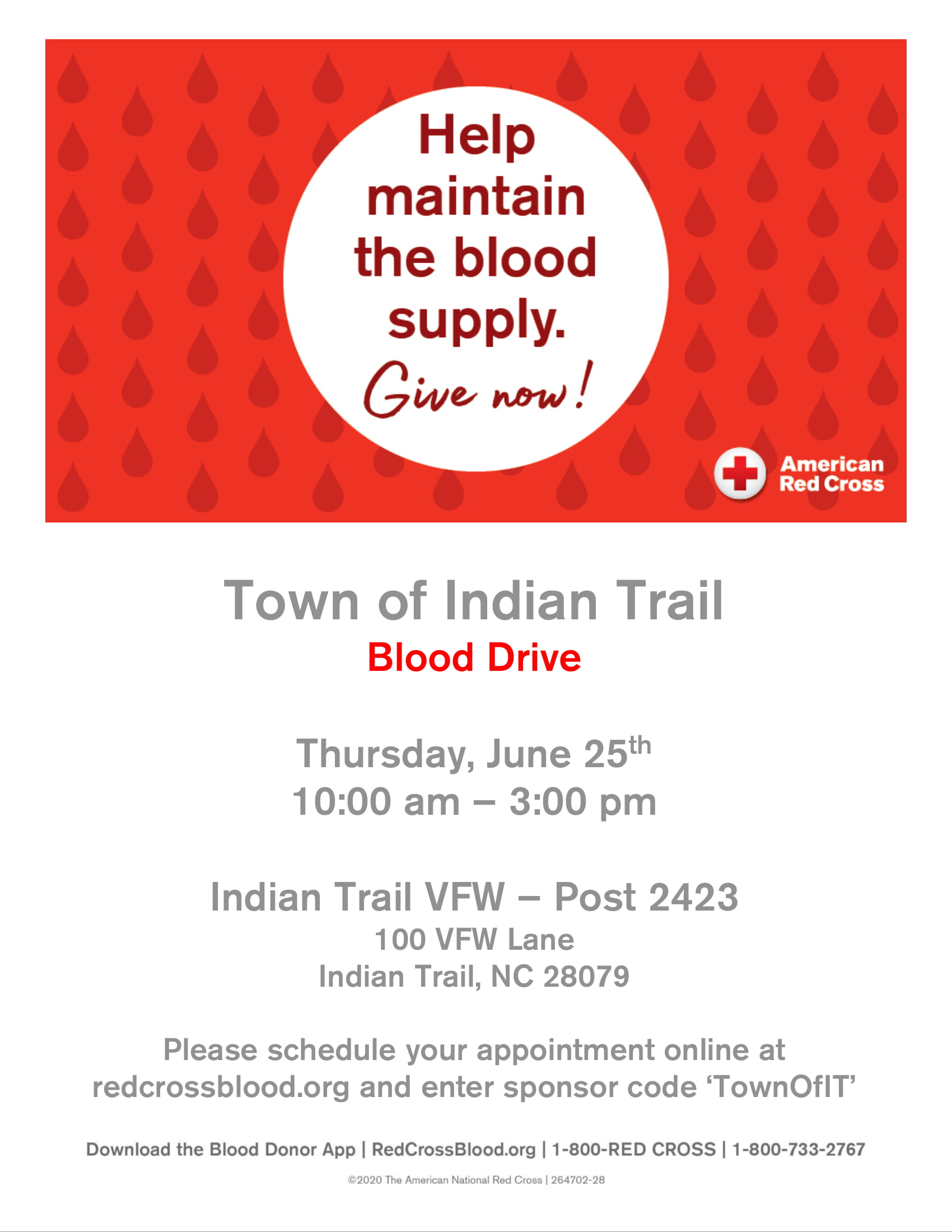 June 25 Blood Drive Information