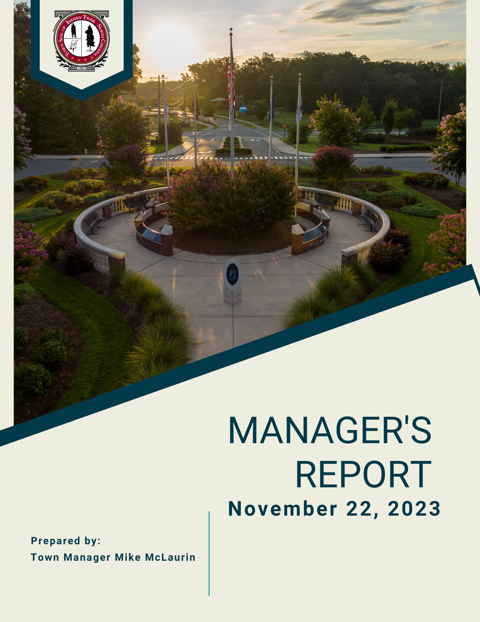 November 22 Town Manager's Report Cover