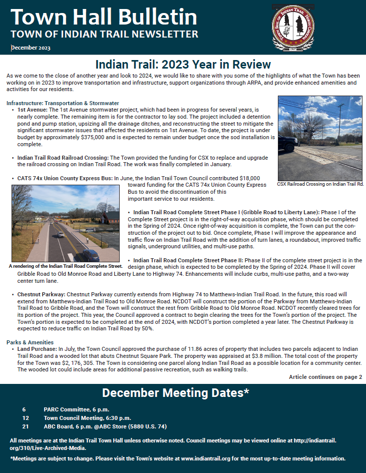December 2023 Newsletter Cover