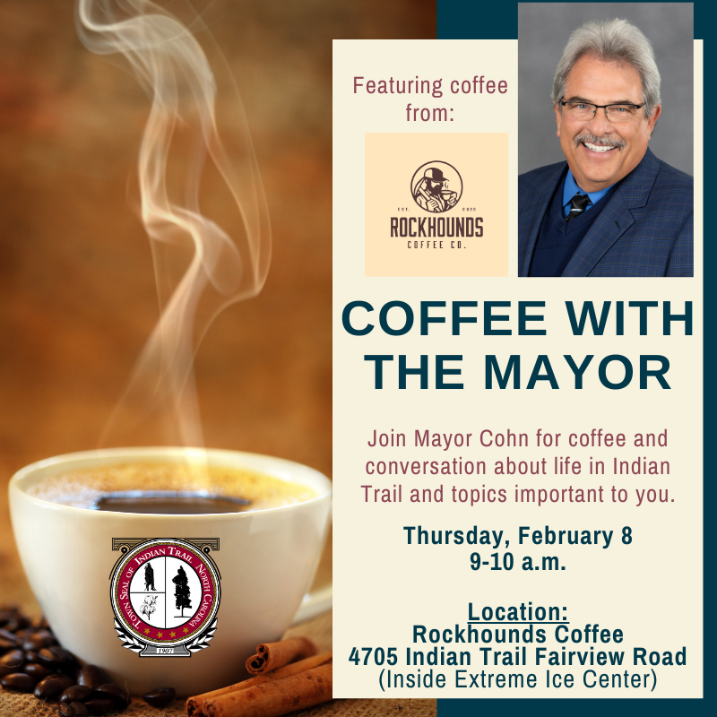 Coffee with Mayor Cohn on Thursday, Feb. 8, from 9-10 a.m. at Rockhounds Coffee