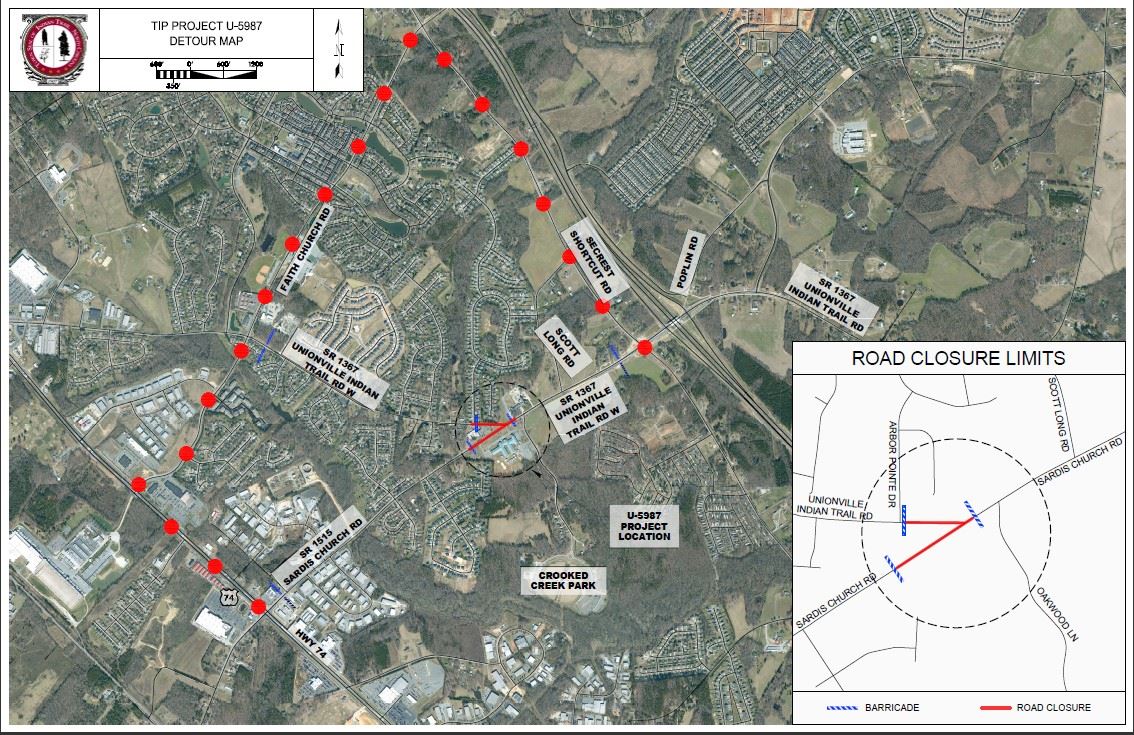 Sardis Roundabout Construction Detour Map
