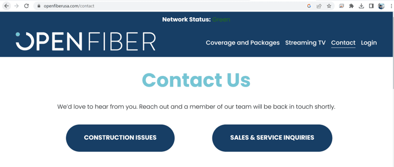 OPen Fiber Contact Us